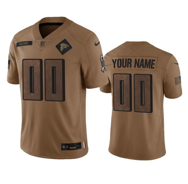 Mens Atlanta Falcons Active Player Custom 2023 Brown Salute To Setvice Limited Football Stitched Jersey